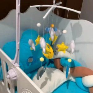 New Handmade Rainbow baby Nursery Mobile Pom Pom_yy